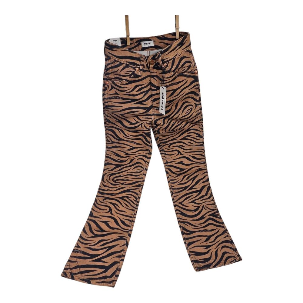 Wrangler High Rise Wild West 603 Purr Print Straight Jeans 24X28 NWT